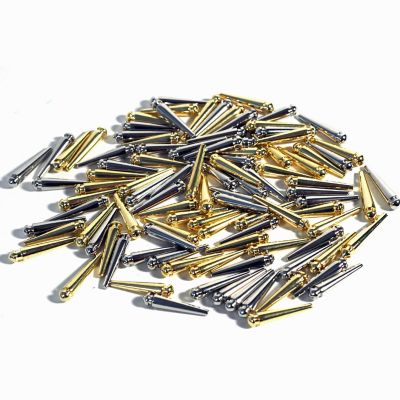WE Games Premium Tapered Easy Grip Cribbage Pegs - Set of 100 (Brass & Chrome) Image 1