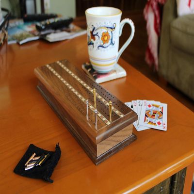 WE Games Premium Tapered Easy Grip Cribbage Pegs - Set of 100 (Brass & Chrome) Image 2
