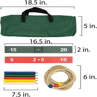 WE Games Rope Ring Toss Yard Game - Throwing Carnival Quoits Set - Solid Wood Image 1