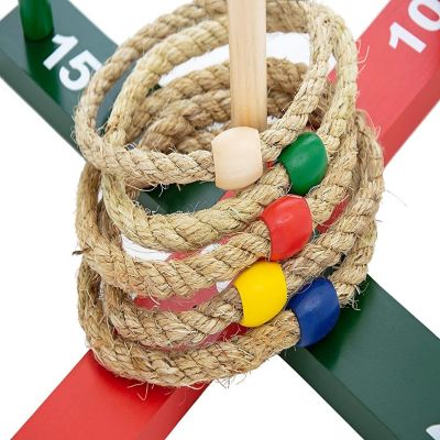 WE Games Rope Ring Toss Yard Game - Throwing Carnival Quoits Set - Solid Wood Image 2