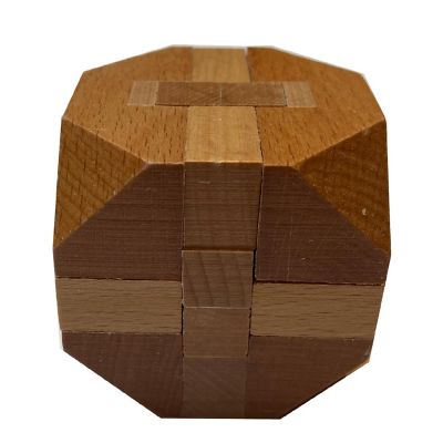 WE Games Solid Wood 3D Cube Puzzle with Slanted Corners Image 1
