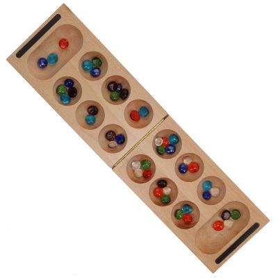 WE Games Solid Wood Folding Mancala Board Game - 18 in. Image 2