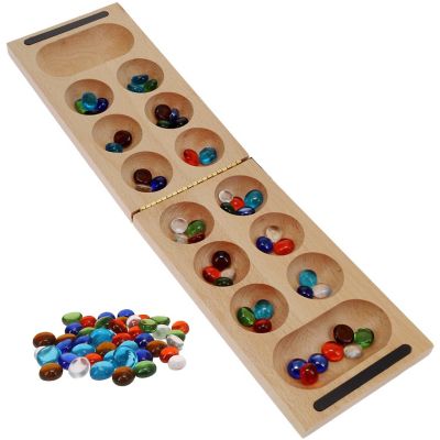 WE Games Solid Wood Folding Mancala Board Game - 18 in. Image 3