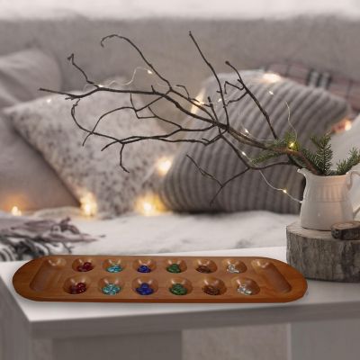 WE Games  Solid Wood Mancala Board Game with Walnut Stain - 22 in. Image 1