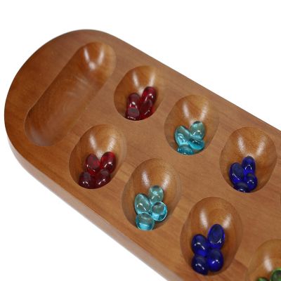 WE Games  Solid Wood Mancala Board Game with Walnut Stain - 22 in. Image 3