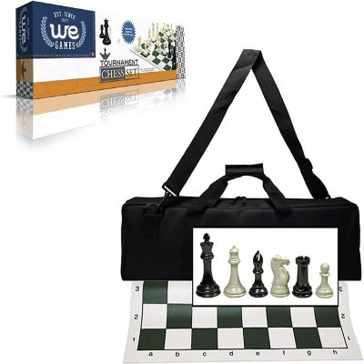WE Games Triple Weighted Tournament Chess Set with Travel Bag - 4 in. King Image 1