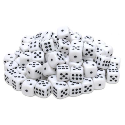 WE Games White Opaque Dice with Rounded Corners - 100 Pack Image 1