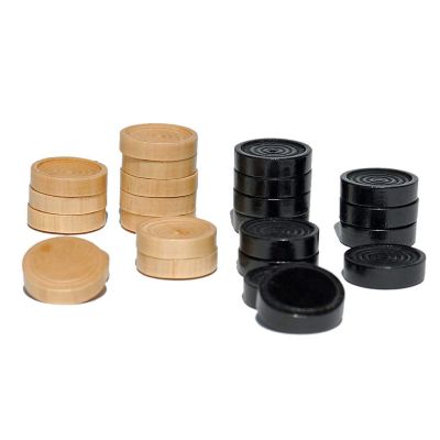 WE Games Wood Backgammon Pieces with Cloth Pouch Image 1