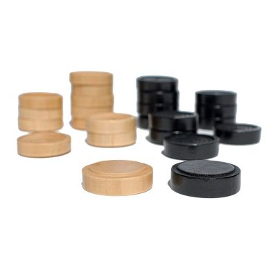 WE Games Wood Backgammon Pieces with Cloth Pouch Image 1