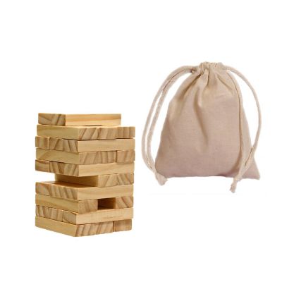 WE Games Wooden Blocks Stacking Tower Game, Short Stack Image 1