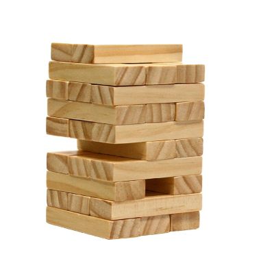WE Games Wooden Blocks Stacking Tower Game, Short Stack Image 1