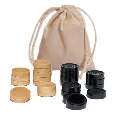 WE Games Wooden Checkers with Stackable Ridges Image 1