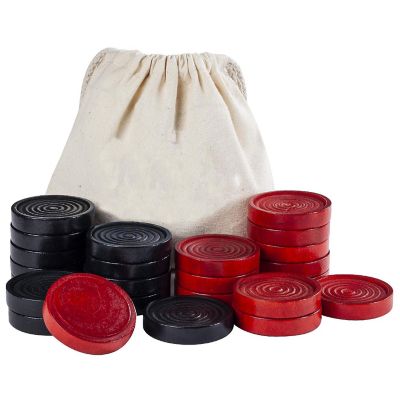 WE Games Wooden Checkers with Stackable Ridges Image 1