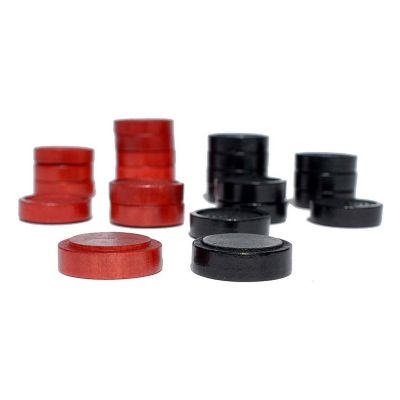 WE Games Wooden Checkers with Stackable Ridges Image 2