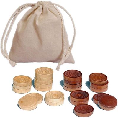 WE Games Wooden Checkers with Stackable Ridges Image 1