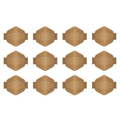 We R Charm Stapler Charm 12/Pkg-Copper Hexagon With Knot Emboss Image 1