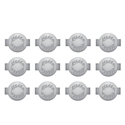 We R Charm Stapler Charm 12/Pkg-Silver Round With Leaf Emboss Image 1