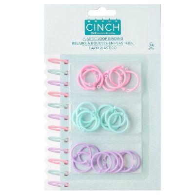 We R Memory Keepers Cinch Plastic Loop Binding 24/Pkg-Pink, Lilac &amp; Blue Image 1