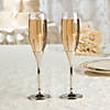 Wedding Toasting Glass Champagne Flutes with Rhinestones - 2 Ct. Image 2