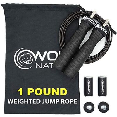 Weighted Jump Rope for Women &amp; Men, Adjustable Heavy Speed Jump Rope Handles with Removable Weights- 1 Pound (1LB) Image 1