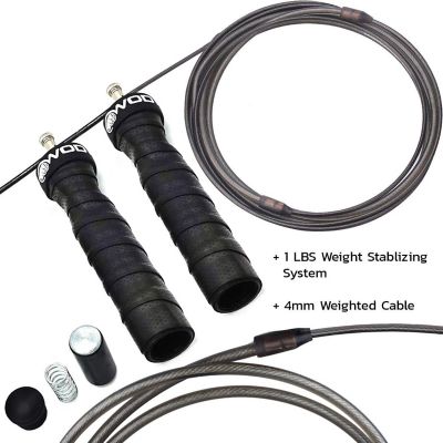 Weighted Jump Rope for Women &amp; Men, Adjustable Heavy Speed Jump Rope Handles with Removable Weights- 1 Pound (1LB) Image 2
