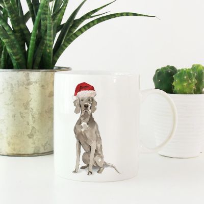 Weimaraner Santa Hat Ceramic Mug Image 1