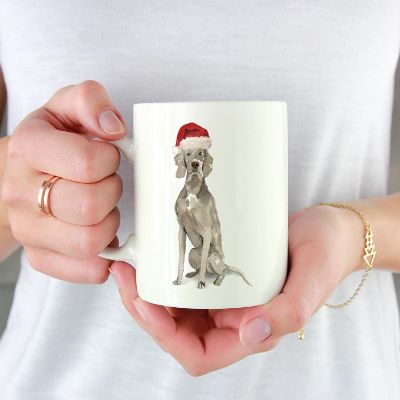 Weimaraner Santa Hat Ceramic Mug Image 1