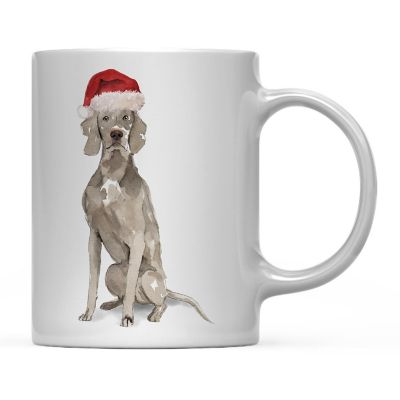 Weimaraner Santa Hat Ceramic Mug Image 2