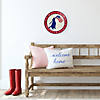 Welcome Friends and Family Patriotic Dog Metal Wall Sign - 13.75" Image 1