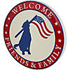 Welcome Friends and Family Patriotic Dog Metal Wall Sign - 13.75" Image 2