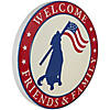 Welcome Friends and Family Patriotic Dog Metal Wall Sign - 13.75" Image 3