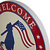 Welcome Friends and Family Patriotic Dog Metal Wall Sign - 13.75" Image 4