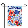 Welcome Patriotic Americana Outdoor Floral Garden Flag 12.5" x 18" Image 1