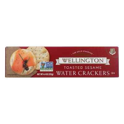 Wellington Toasted Sesame - Water Cracker - Case of 12 - 4.4 oz. Image 1