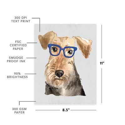 Welsh Terrier Print Glasses 8.5x11in Image 1