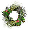 Wheat  Eucalyptus and Twig Artificial Wreath  22-Inch Image 1
