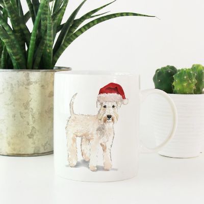 Wheaten Terrier Santa Hat Ceramic Mug Image 1