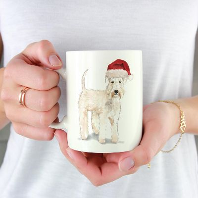 Wheaten Terrier Santa Hat Ceramic Mug Image 1