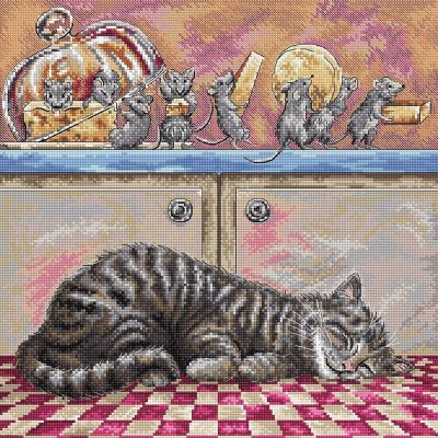 When the Cat Sleeps L8072 Counted Cross Stitch Kit Image 1