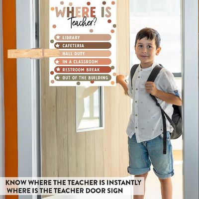 Where Is the Teacher Sign Boho Dots Image 2