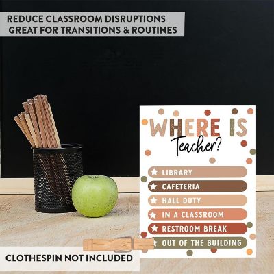 Where Is the Teacher Sign Boho Dots Image 3