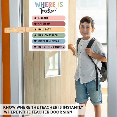Where Is the Teacher Sign Boho Pastel Image 2