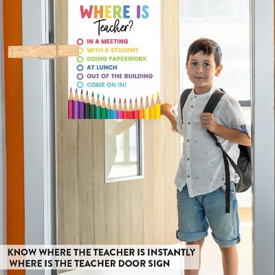 Where Is the Teacher Sign Rainbow White Image 2