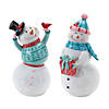 Whimsical Snowman Figurine (Set Of 2) 12.75"H, 14"H Resin Image 1