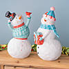 Whimsical Snowman Figurine (Set Of 2) 12.75"H, 14"H Resin Image 3