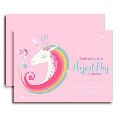 Whimsical Unicorn Invitations 40pc. by AmandaCreation Image 1