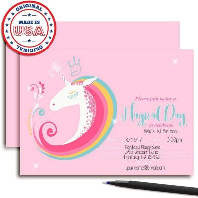 Whimsical Unicorn Invitations 40pc. by AmandaCreation Image 2