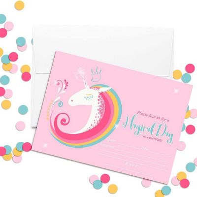 Whimsical Unicorn Invitations 40pc. by AmandaCreation Image 3