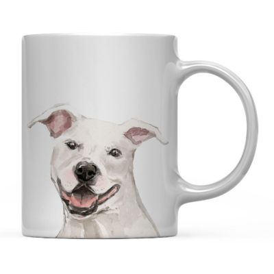 White AmStaff Up Close Ceramic Mug Image 2