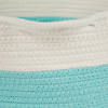 White And Aqua Cotton Rope Cat Ears Pet Basket Image 2